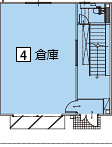 オフィスパレア仲畑Ⅻ4号室1階倉庫平面図