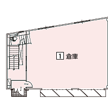 オフィスパレア仲畑Ⅷ1号室1階倉庫平面図