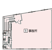 オフィスパレア仲畑Ⅷ1号室2階事務所平面図