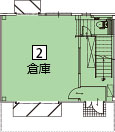 オフィスパレア乙金Ⅱ2号室1階倉庫平面図