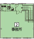 オフィスパレア乙金Ⅱ2号室2階事務所平面図