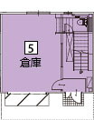オフィスパレア乙金Ⅱ5号室1階倉庫平面図