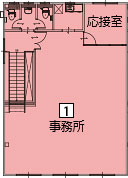 オフィスパレア志免Ⅳ1号室2階事務所平面図