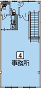 オフィスパレア志免Ⅳ4号室2階事務所平面図