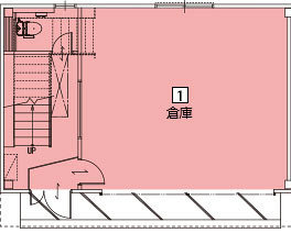 オフィスパレア須恵Ⅳ1号室1階倉庫平面図