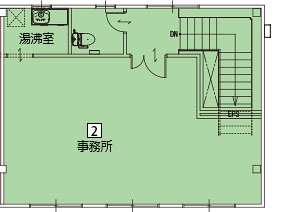 オフィスパレア須恵Ⅳ2号室2階事務所平面図