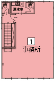 オフィスパレア鳥栖Ⅳ1号室2階事務所平面図