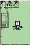 オフィスパレア鳥栖Ⅳ2号室2階事務所平面図