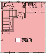 オフィスパレア堤Ⅰ1号室2階事務所平面図