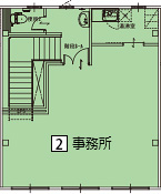 オフィスパレア堤Ⅰ2号室2階事務所平面図